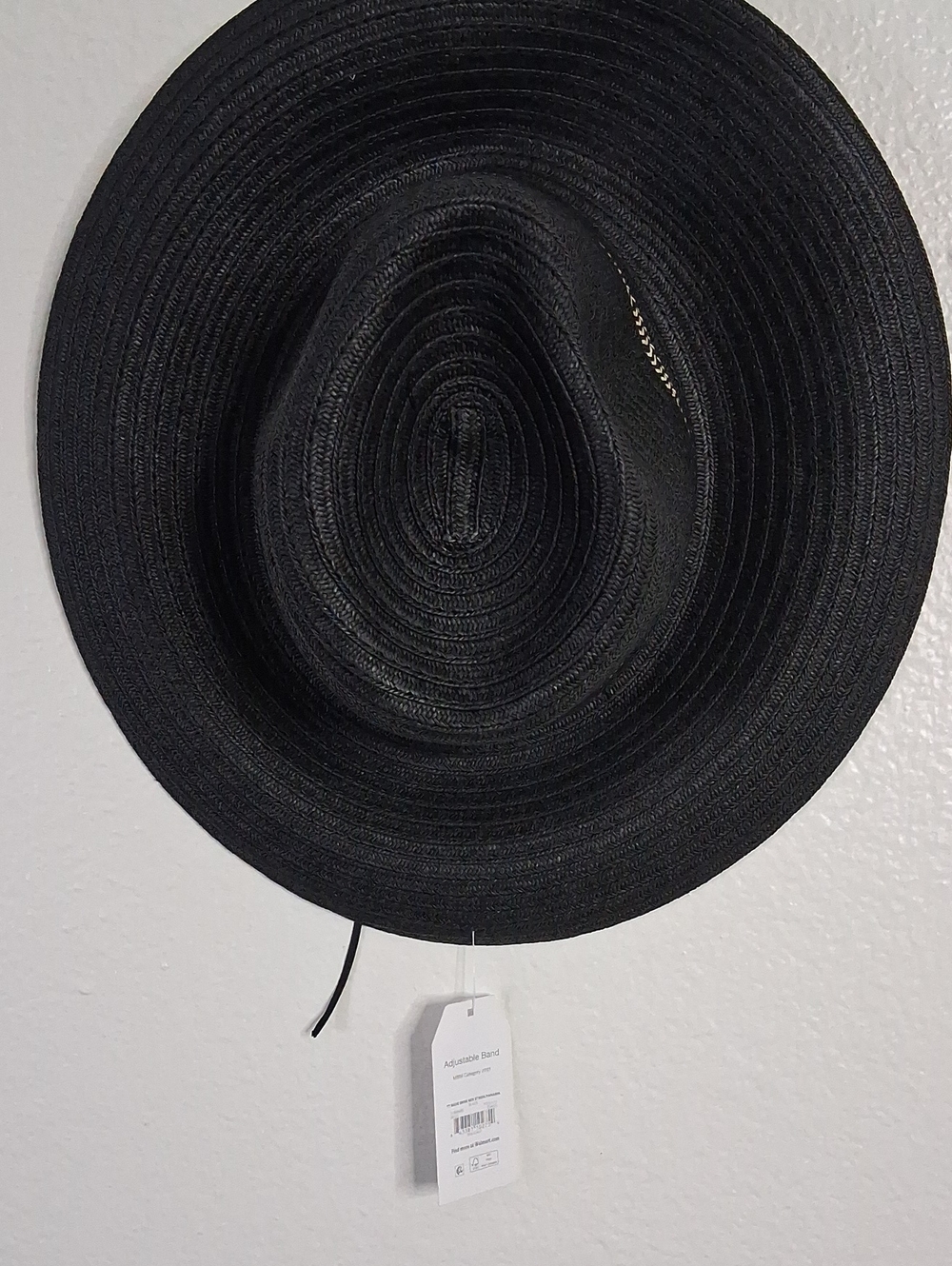Time and Tru Black Wide Brim Straw Hat